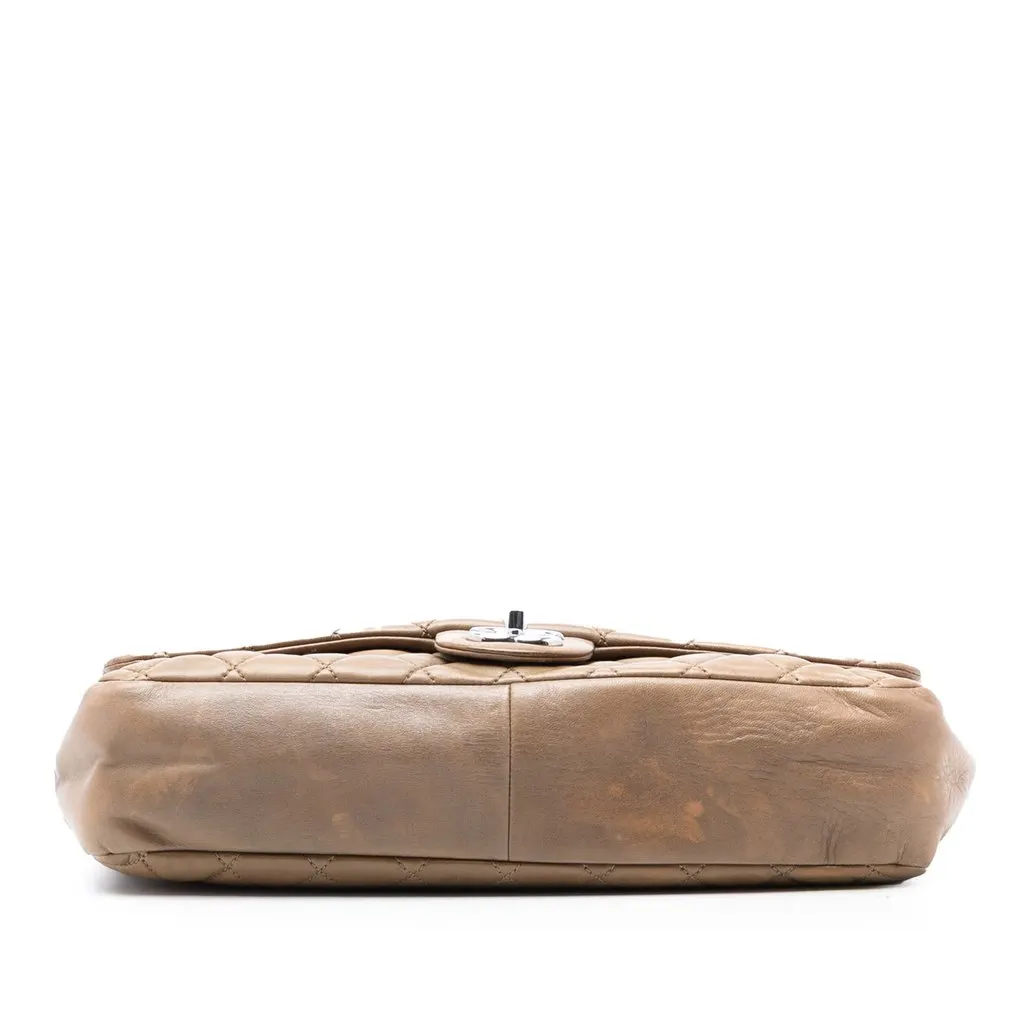 Chanel Jumbo Quilted Lambskin Coco Rain Flap Brown Leather Very good - Inside View