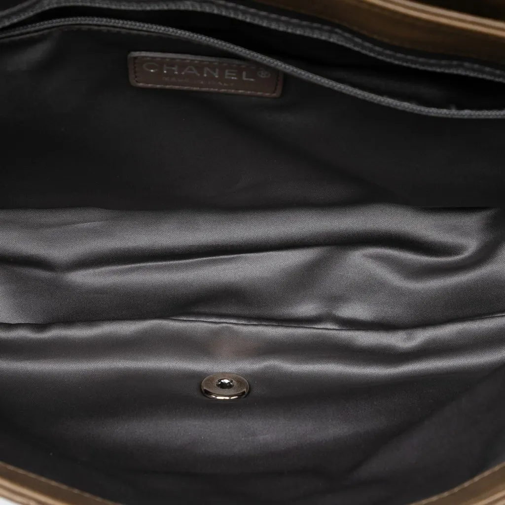 Chanel Jumbo Quilted Lambskin Coco Rain Flap Brown Leather Very good - Model View
