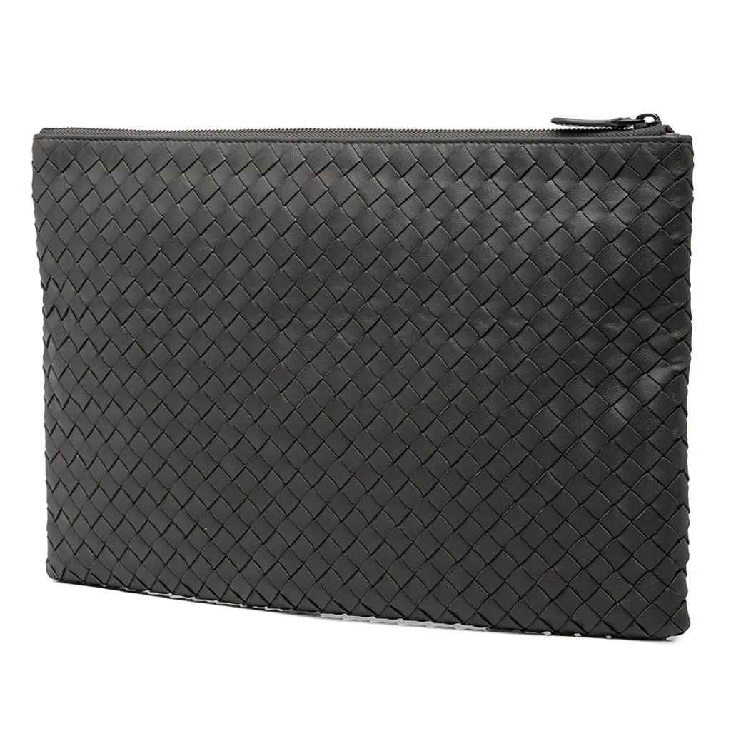 Bottega Veneta Nappa Intrecciato Zip Clutch MultiColor Leather Very good - Back View
