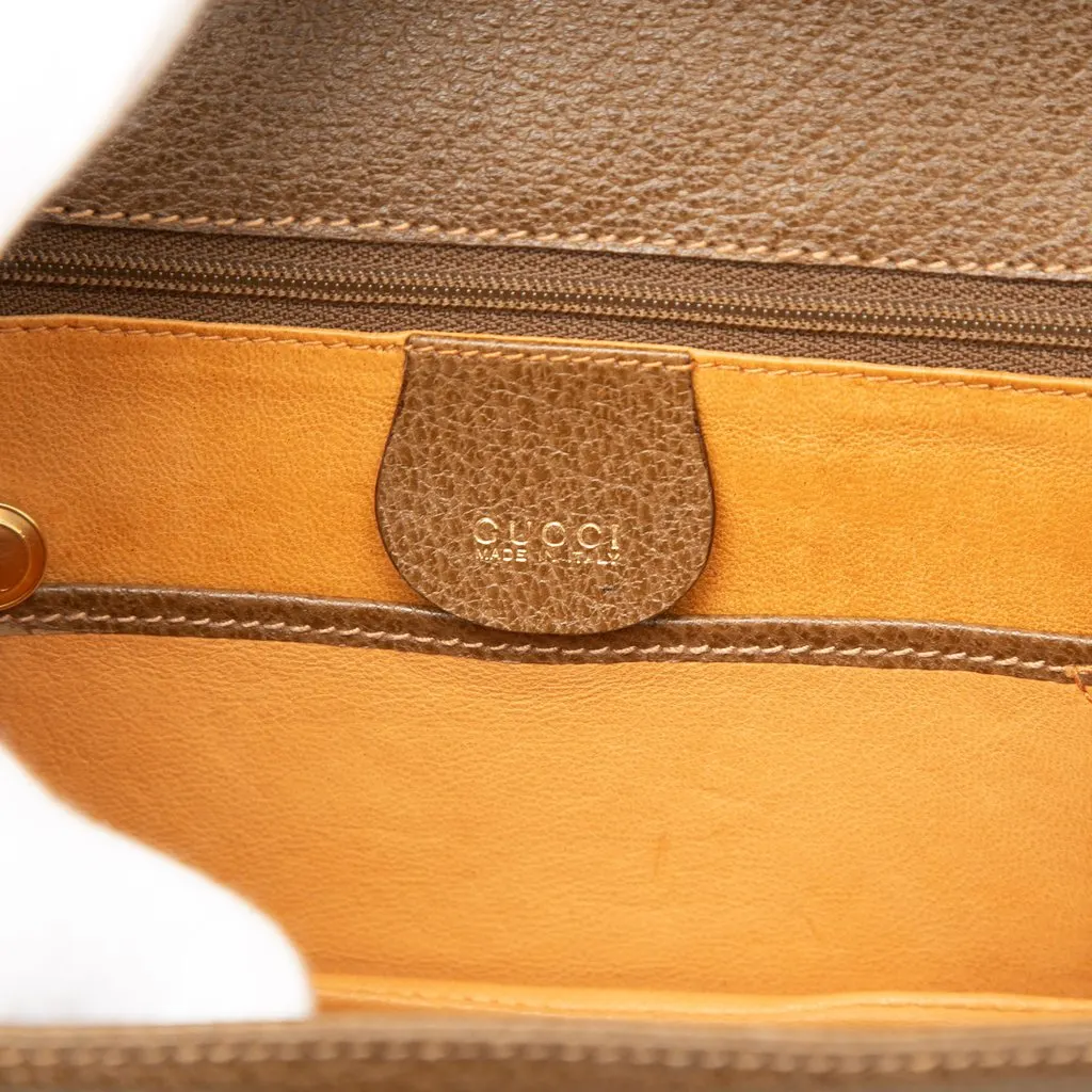 Gucci Small Grained Calfskin Bamboo Night Brown Leather Good - Box View