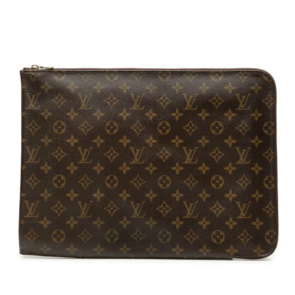 Louis Vuitton Monogram Poche Documents Portfolio Brown Very good - Front View