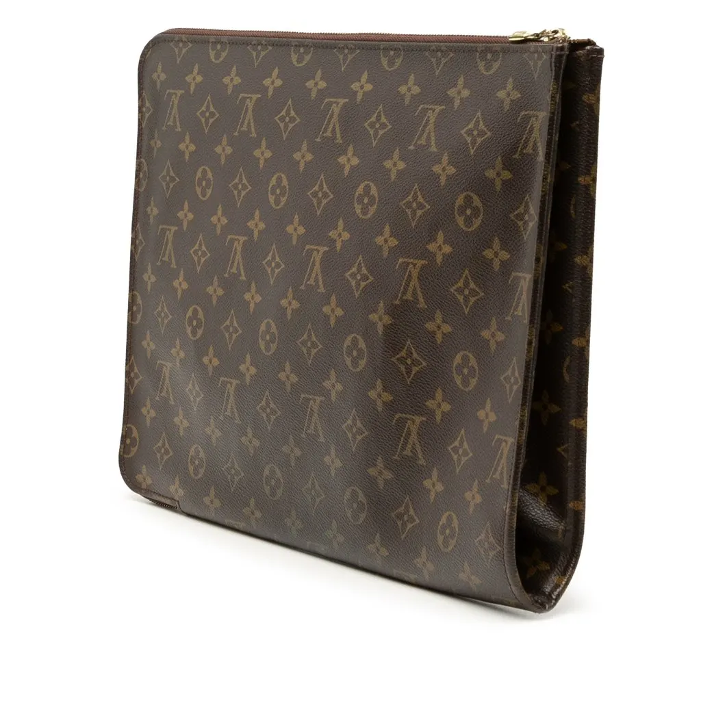 Louis Vuitton Monogram Poche Documents Portfolio Brown Very good - Back View