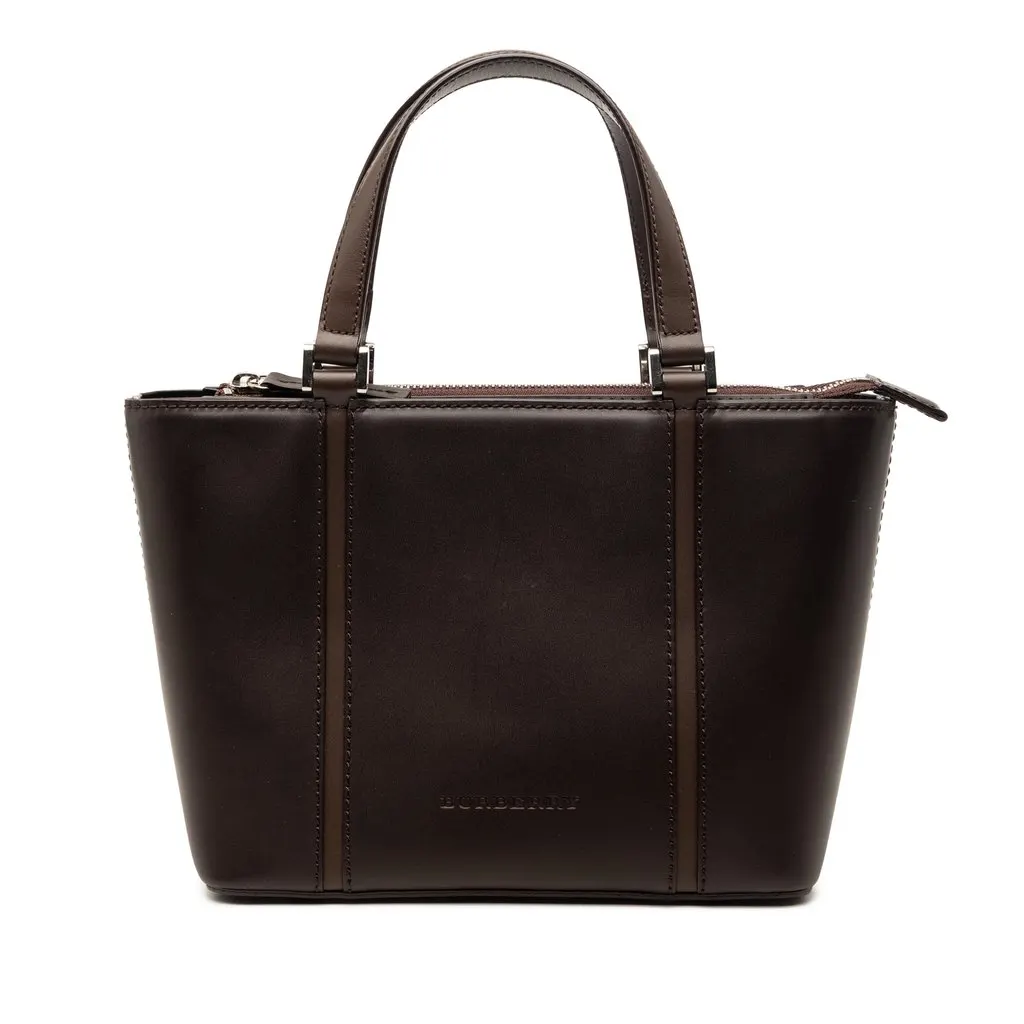 Burberry Leather Handbag Brown Leather Very good - Front View