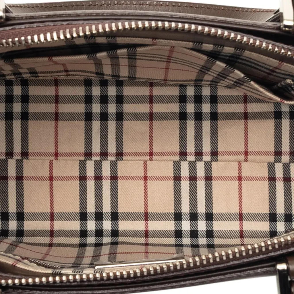 Burberry Leather Handbag Brown Leather Very good - Model View