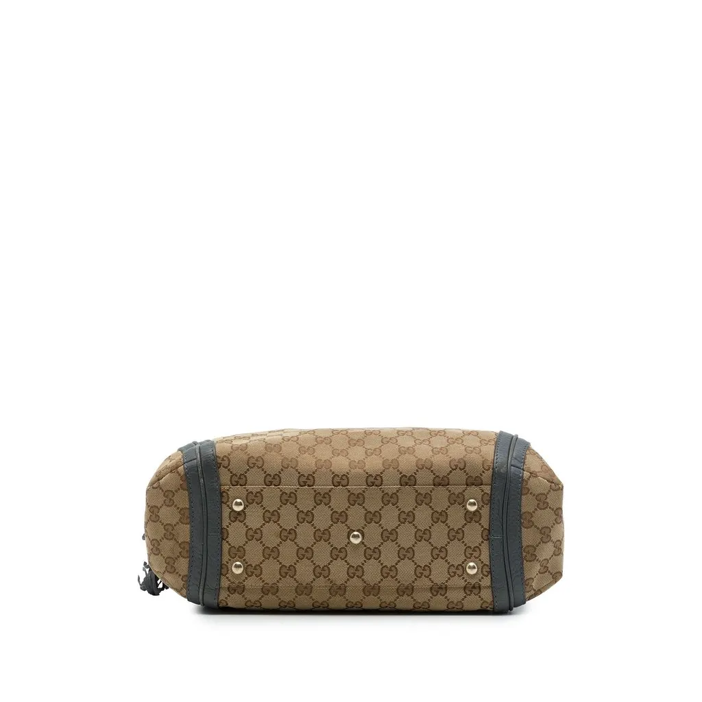 Gucci Medium GG Canvas Bella Shoulder Bag Beige Canvas Good - Inside View