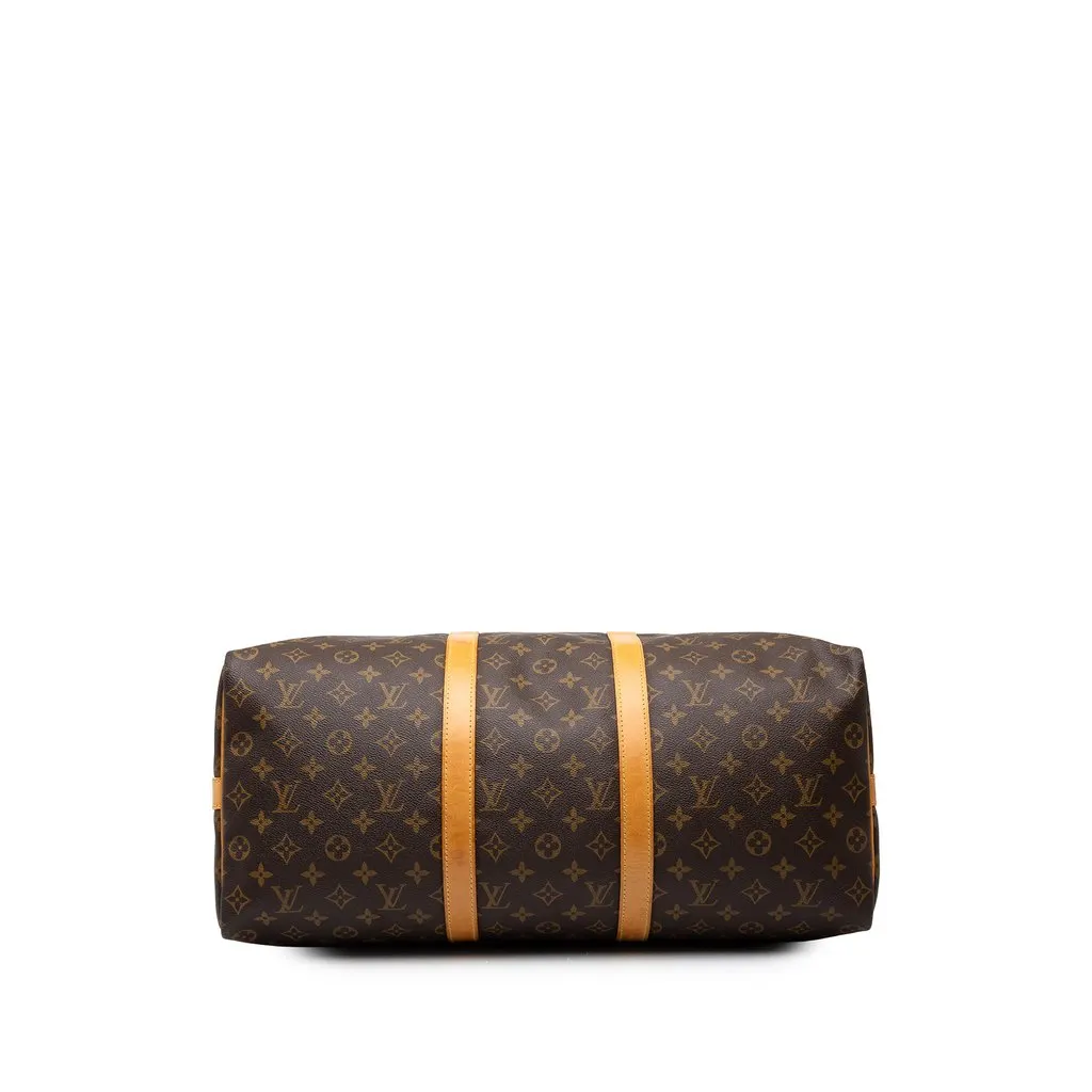 Louis Vuitton Monogram Keepall Bandouliere 50 Brown Canvas Good - Inside View