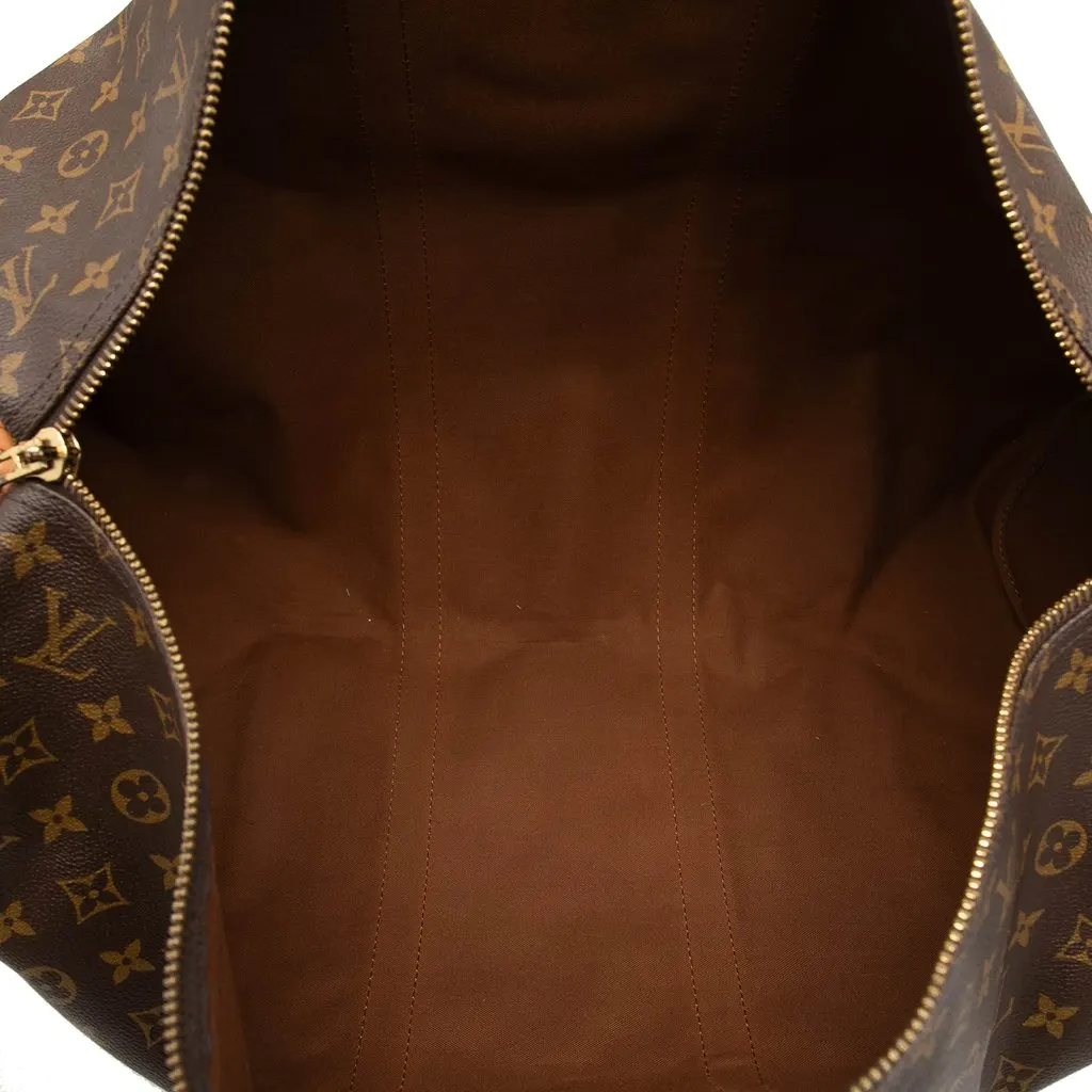 Louis Vuitton Monogram Keepall 55 Brown Canvas Good - Model View