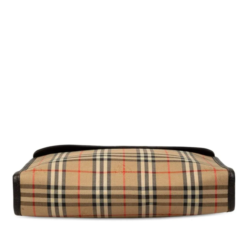 Burberry Haymarket Check Canvas Clutch Beige Canvas Good - Inside View