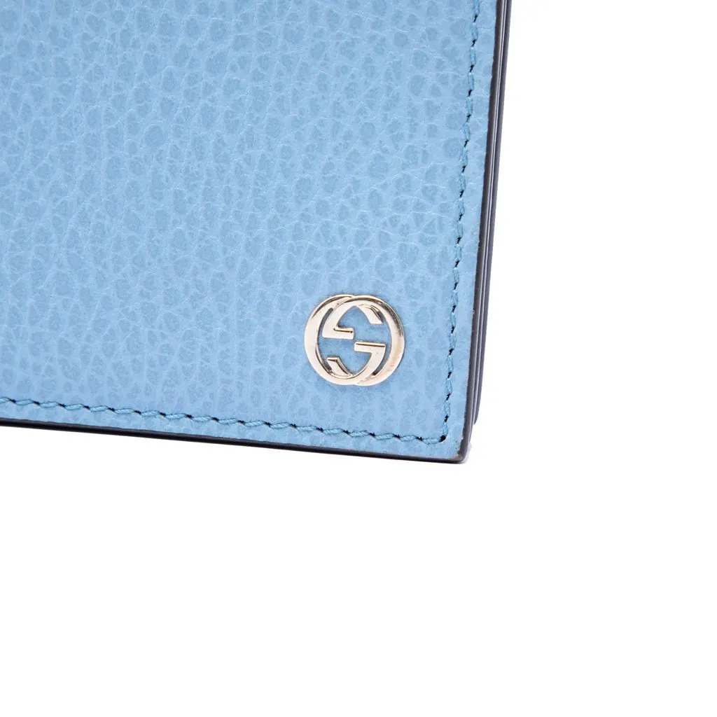 Gucci Calfskin Betty Wallet On Chain Blue Leather Very good - Box View
