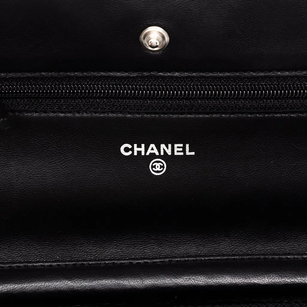 Chanel CC Quilted Lambskin Wallet On Chain Black Leather Good - Box View