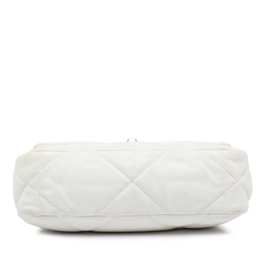 Chanel Medium Lambskin 19 Flap White Leather Very good - Inside View