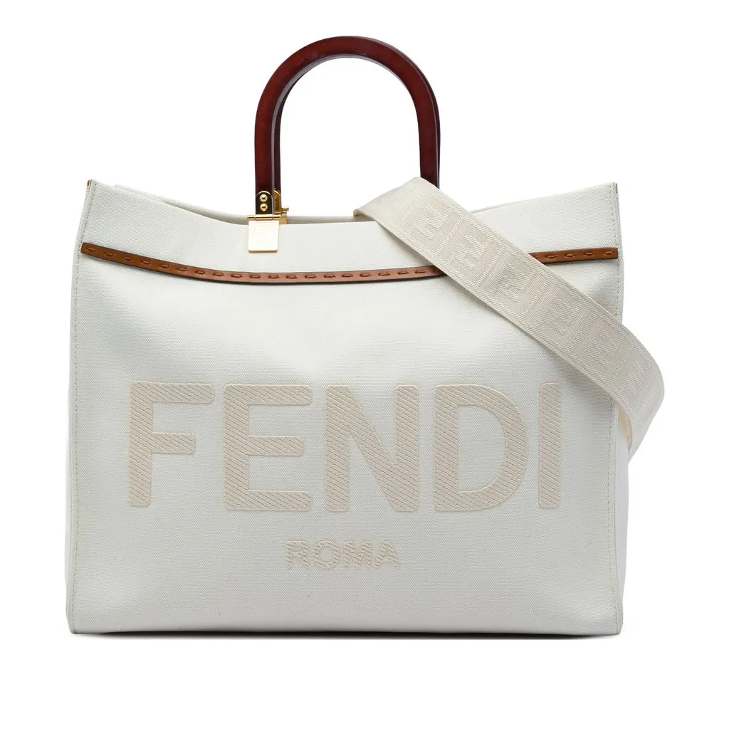 Fendi Medium Canvas Sunshine Shopper Tote