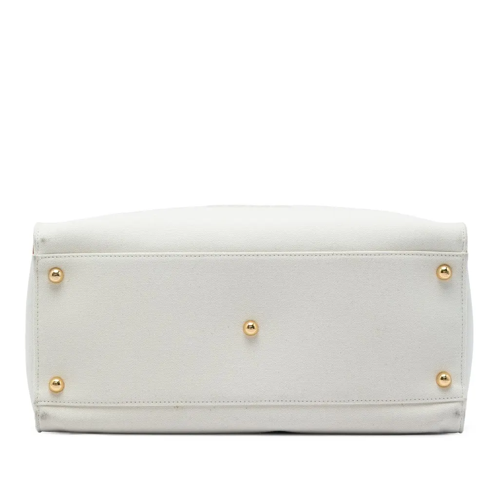 Fendi Medium Canvas Sunshine Shopper Tote Brown Very good - Inside View