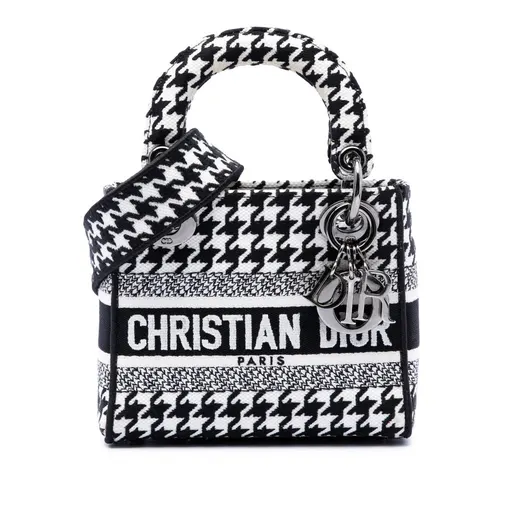 Dior Mini Embroidered Canvas Houndstooth Lady D Lite