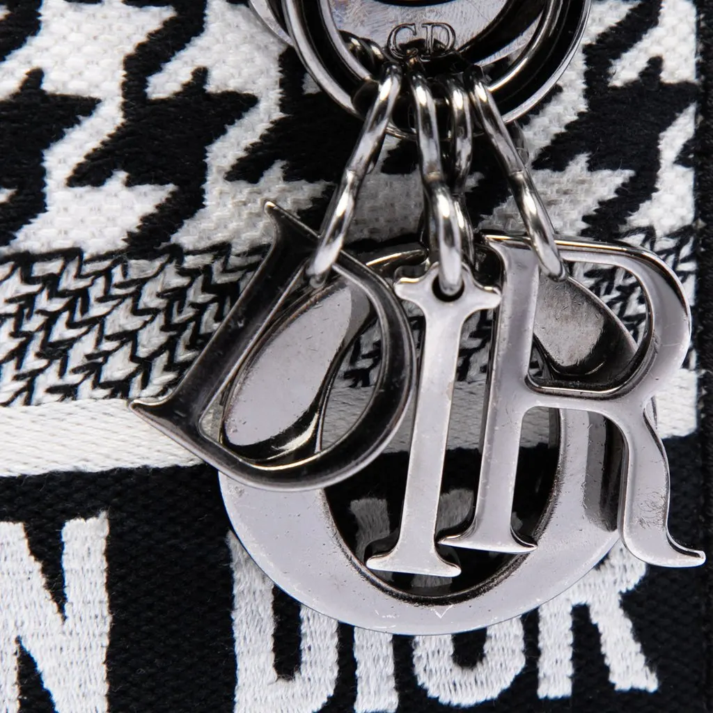 Dior Mini Embroidered Canvas Houndstooth Lady D Lite White Very good - Box View