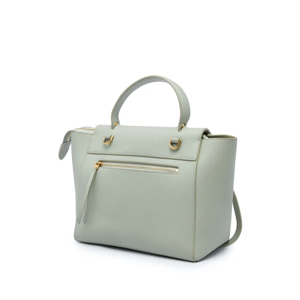 Celine Mini Grained Calfskin Belt Bag Green Leather Good - Back View