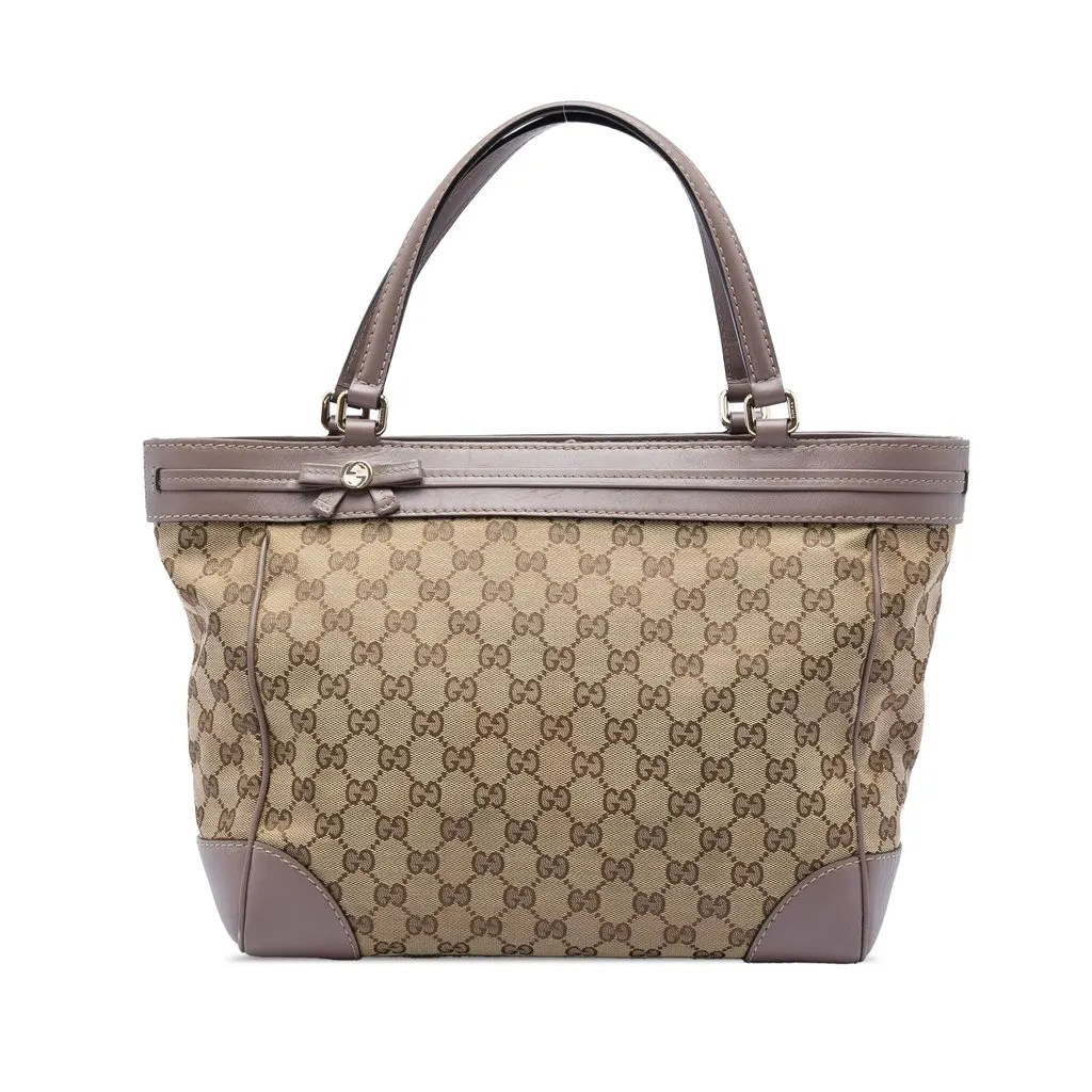 Gucci GG Canvas Mayfair Tote Beige Canvas Good - Front View