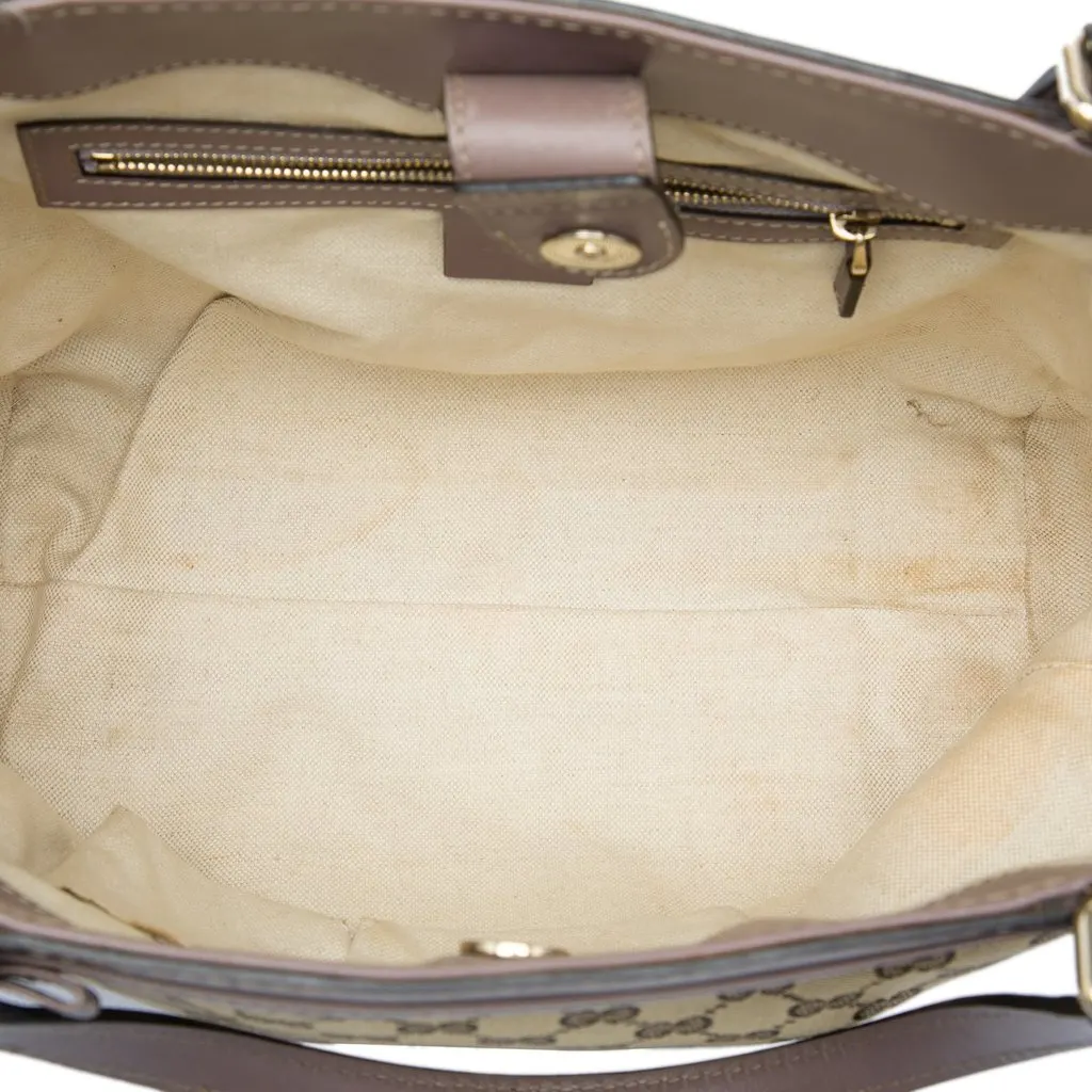 Gucci GG Canvas Mayfair Tote Beige Canvas Good - Model View