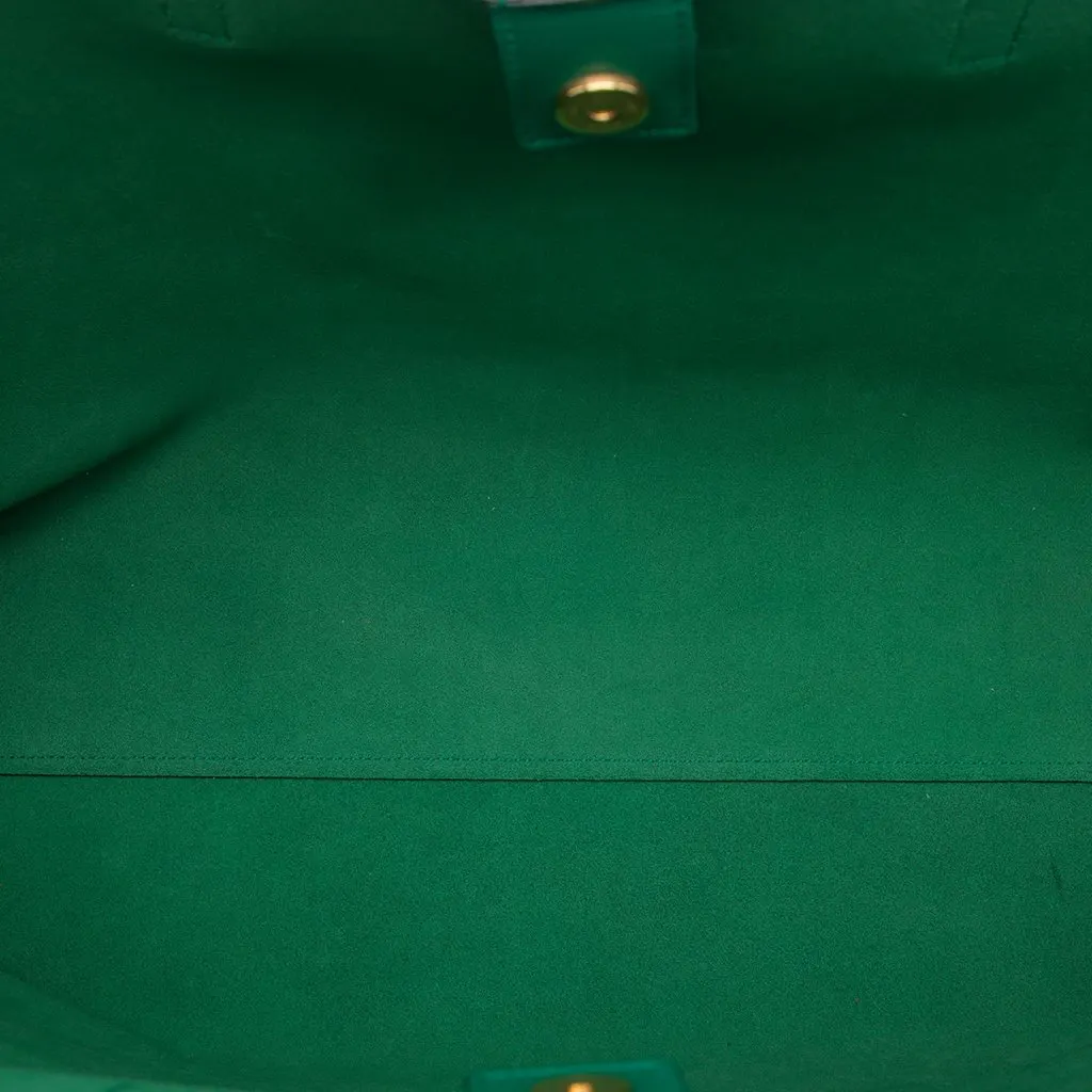 Saint Laurent Large Leather East West Shopping Tote Green Leather Very good - Model View