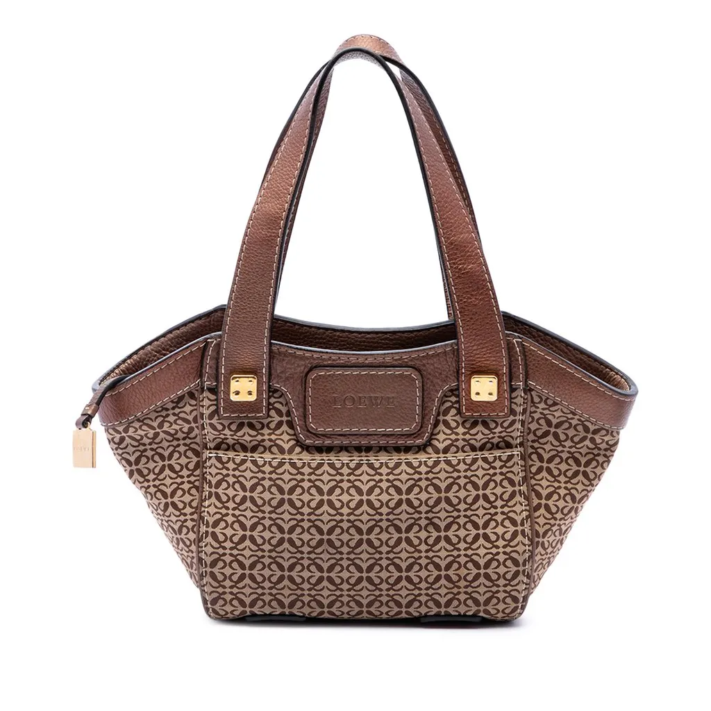 Loewe Anagram Canvas Tote Brown Canvas Very good - Front View