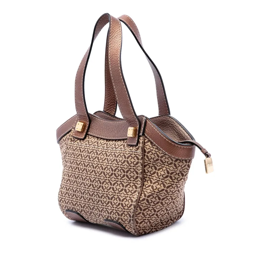 Loewe Anagram Canvas Tote Brown Canvas Very good - Back View