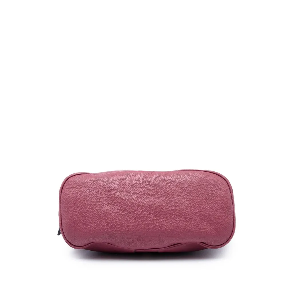 Gucci Medium Calfskin Web Dome Satchel Pink Leather Very good - Inside View