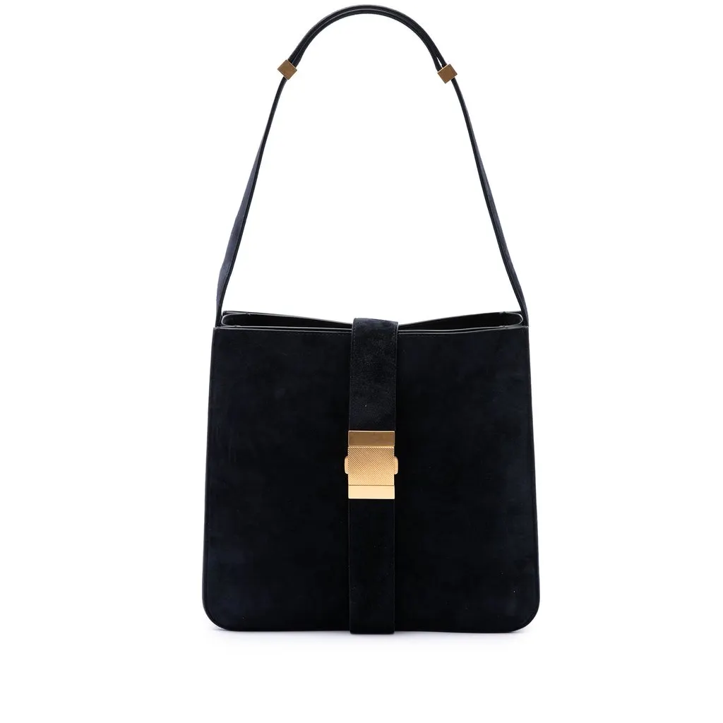 Bottega Veneta Suede Marie Shoulder Bag Black Suede Very good - Front View