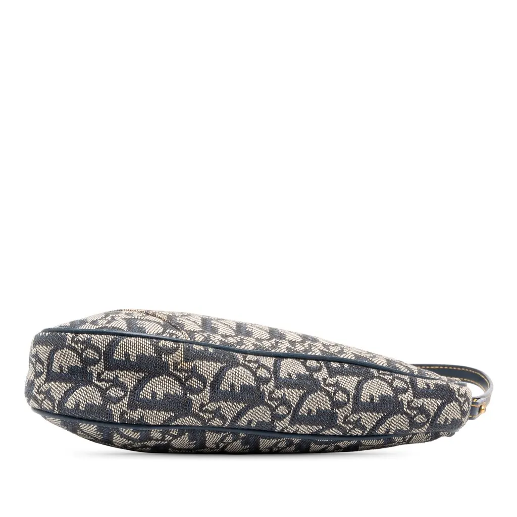 Dior Mini Diorissimo Canvas Saddle Pochette Blue Canvas Good - Inside View