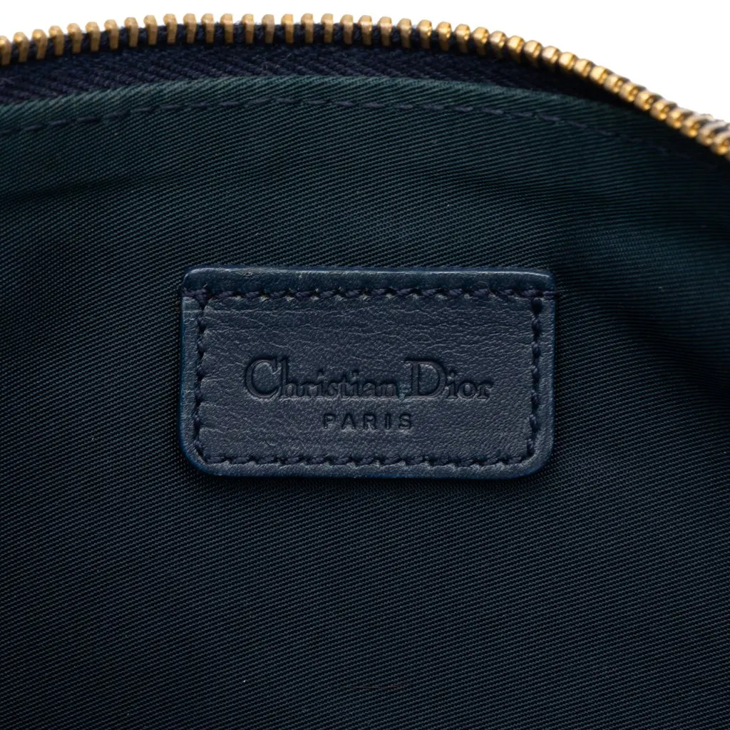 Dior Mini Diorissimo Canvas Saddle Pochette Blue Canvas Good - Box View