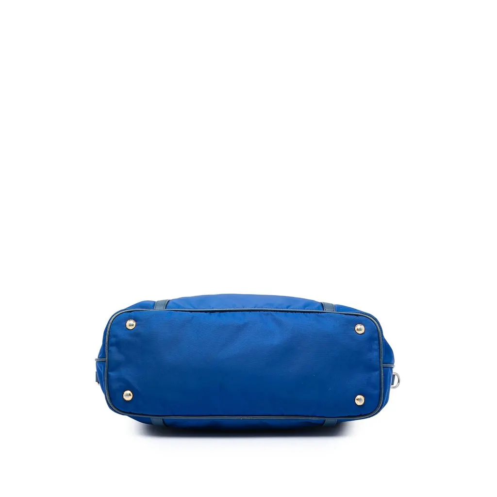 Prada Saffiano Trimmed Tessuto Zip Top Convertible Tote Blue Very good - Inside View