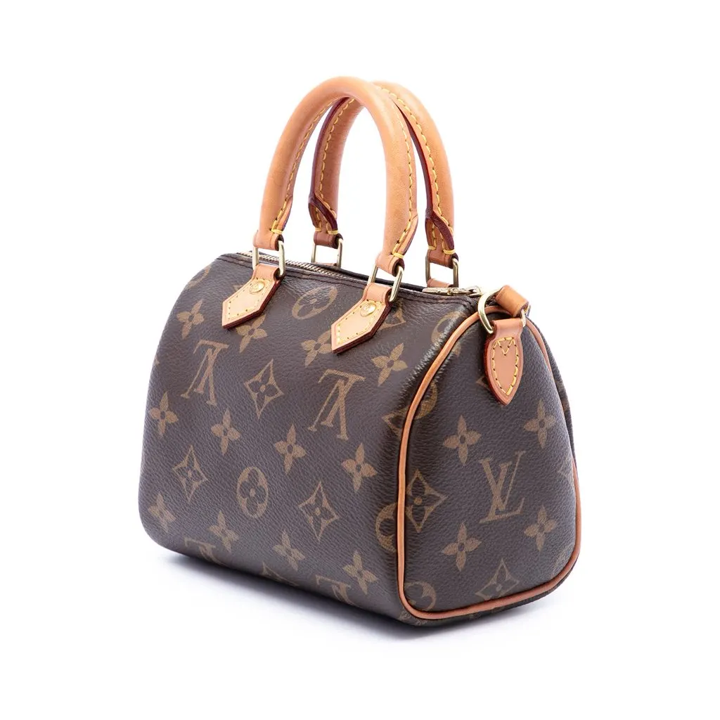 Louis Vuitton Monogram Nano Speedy Bandouliere Brown Very good - Back View
