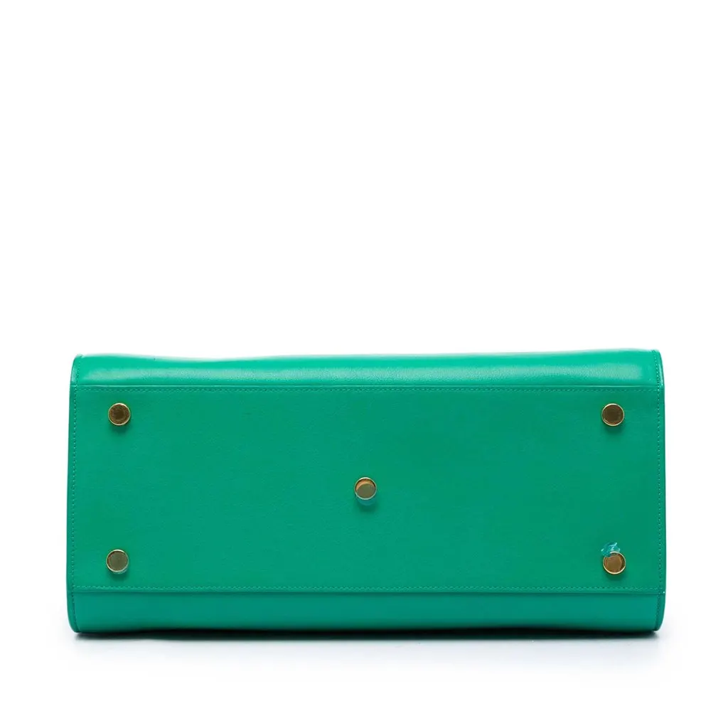 Saint Laurent Small Leather Sac De Jour Satchel Green Leather Very good - Inside View