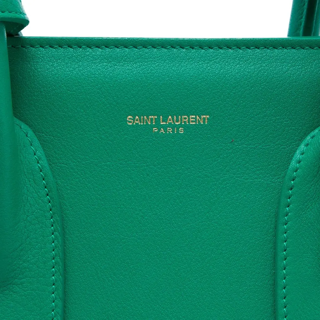 Saint Laurent Small Leather Sac De Jour Satchel Green Leather Very good - Box View