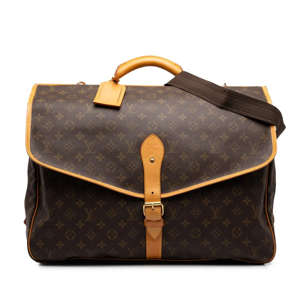 Louis Vuitton Monogram Sac Chasse Hunting Bag Brown Canvas Good - Front View