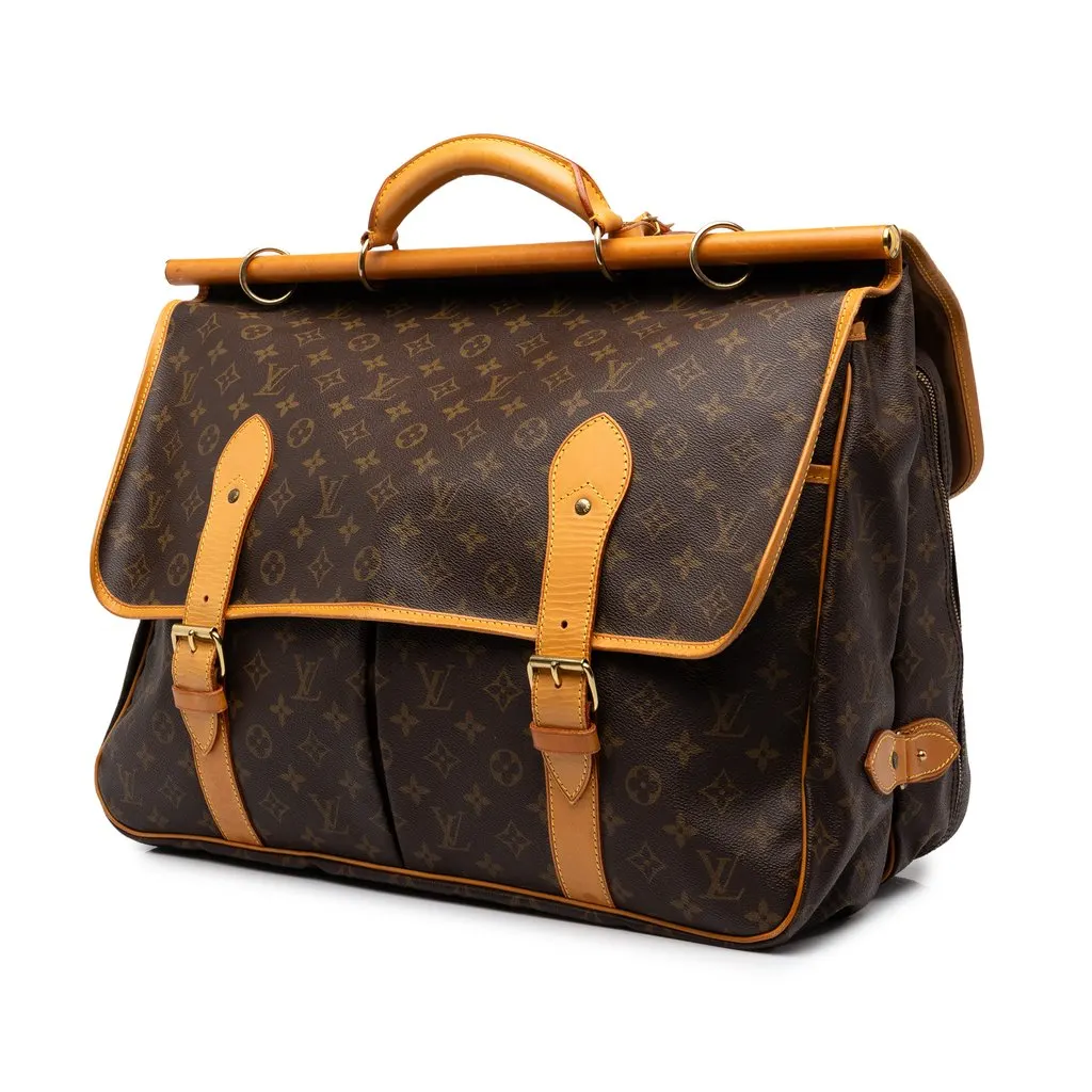 Louis Vuitton Monogram Sac Chasse Hunting Bag Brown Canvas Good - Back View
