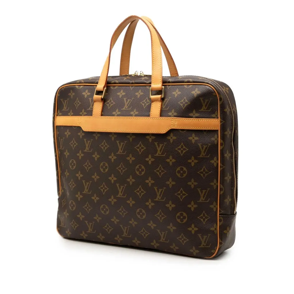 Louis Vuitton Monogram Porte Documents Pegase Brown Canvas Good - Back View