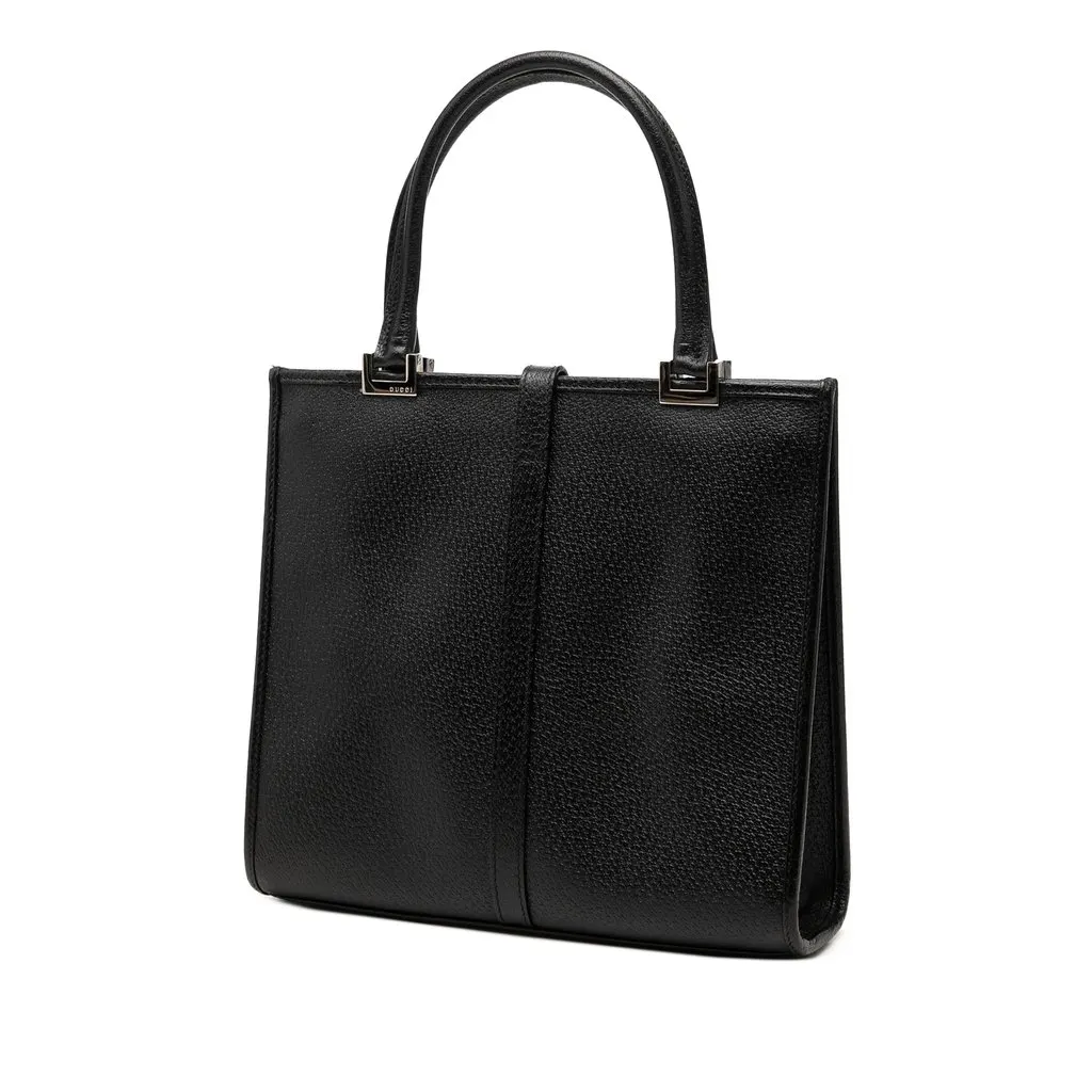 Gucci Calfskin Jackie Handbag Black Leather Very good - Back View