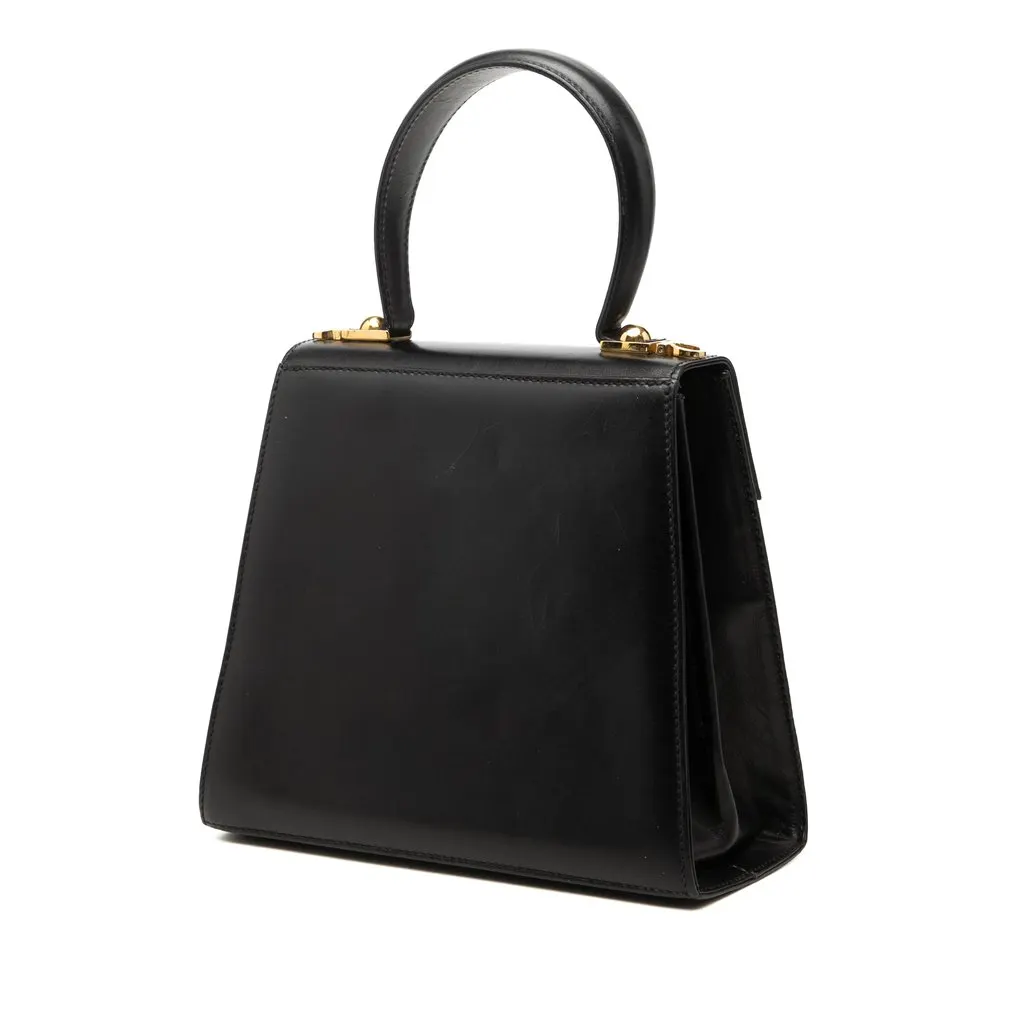 Salvatore Ferragamo Small Leather Gancini Iconic Top Handle Bag Black Leather Very good - Back View