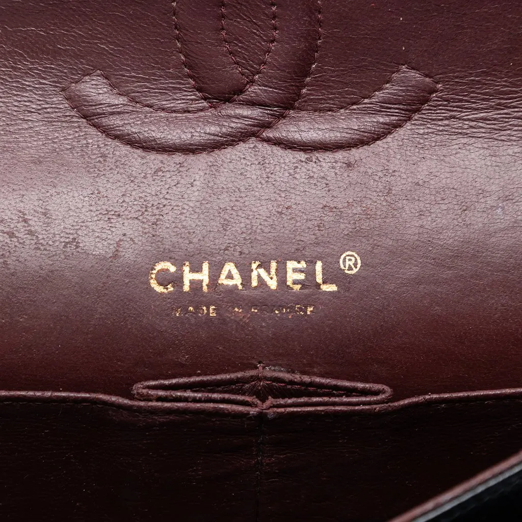 Chanel Medium Classic Caviar Double Flap Black Leather Very good - Box View