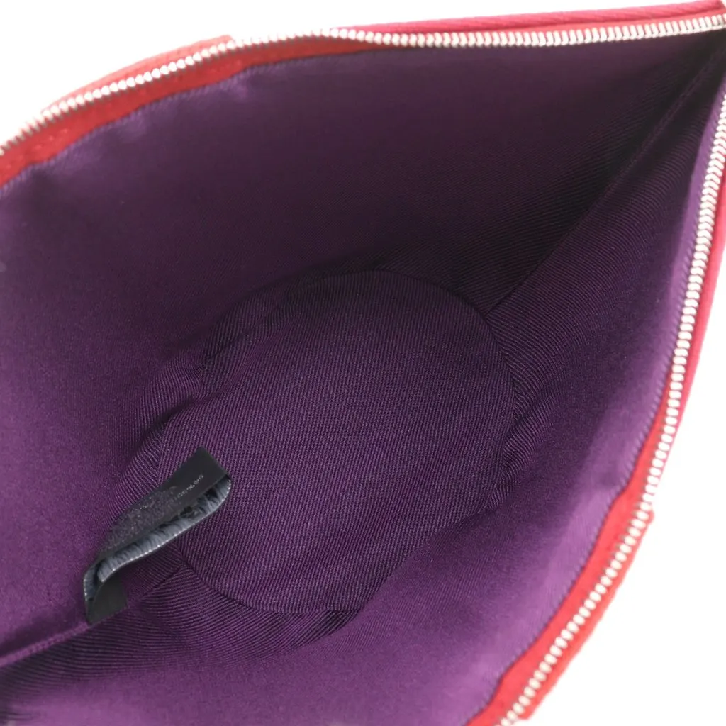 Hermès Mini Toile Palmyre Pouch Red Very good - Model View