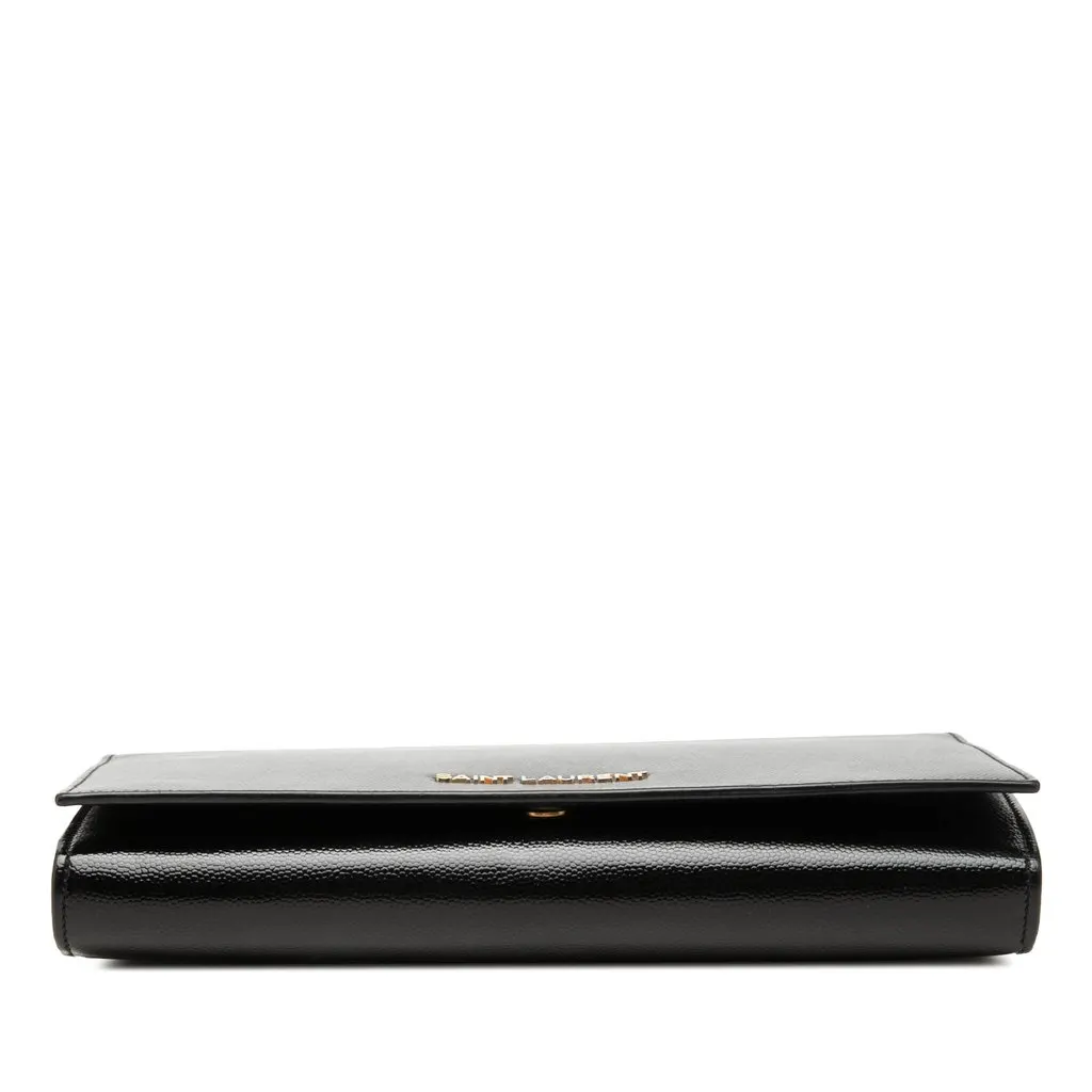 Saint Laurent Grained Calfskin Classic Letters Wallet on Chain Black Leather Very good - Inside View