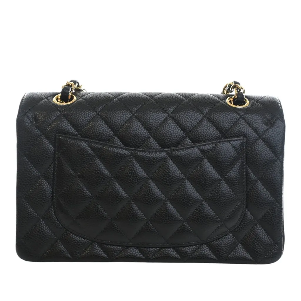 Chanel Small Classic Caviar Double Flap Black Leather Very good - Model View