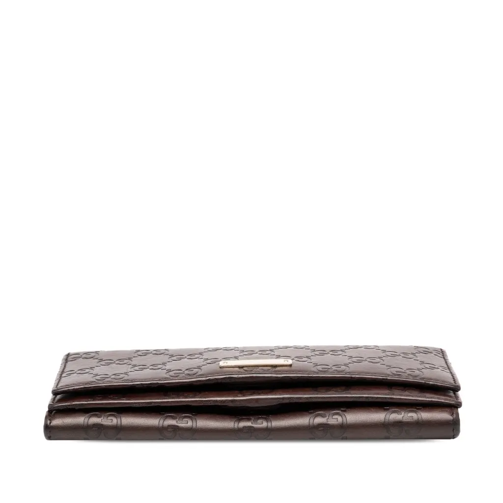 Gucci Guccissima Bifold Double Long Wallet Brown Leather Very good - Inside View