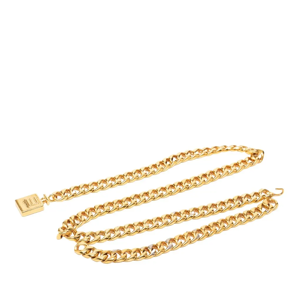 Chanel Gold Plated Perfume Bottle Chain belt Gold Metal Very good - Front View