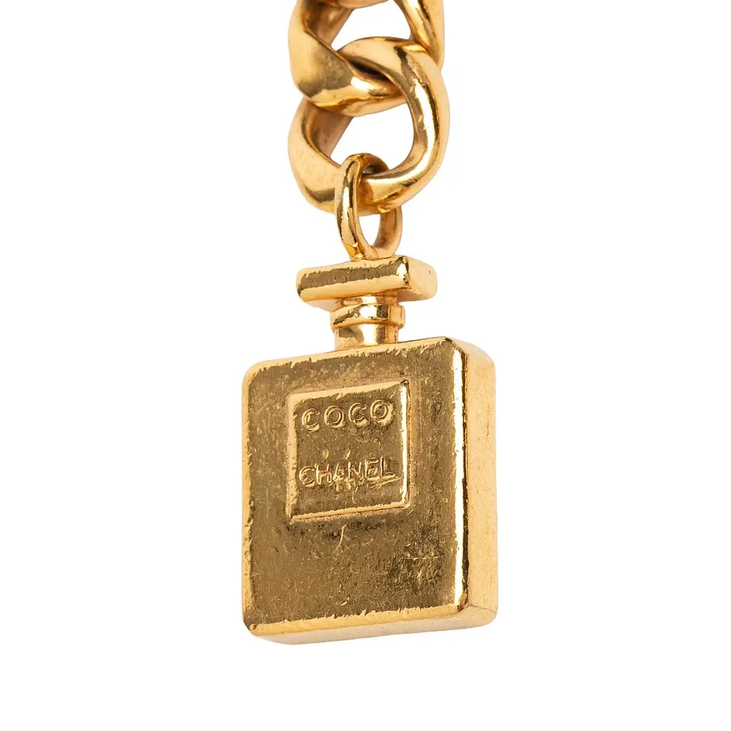 Chanel Gold Plated Perfume Bottle Chain belt Gold Metal Very good - Back View