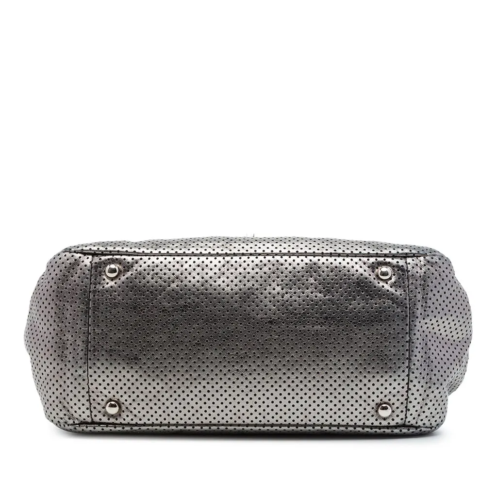 Chanel Metallic Perforated Calfskin Reissue 2.55 Drill Accordion Flap Silver Leather Very good - Inside View