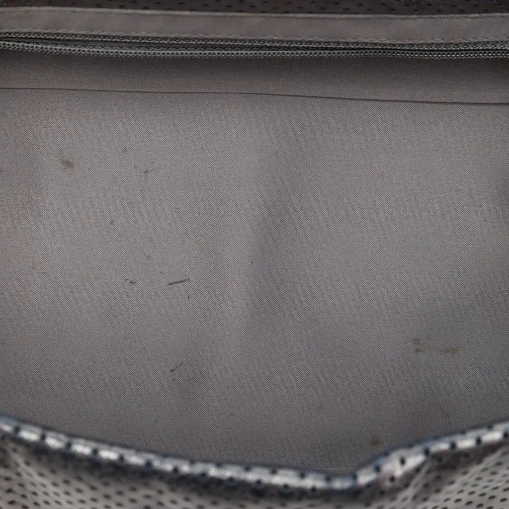 Chanel Metallic Perforated Calfskin Reissue 2.55 Drill Accordion Flap Silver Leather Very good - Model View