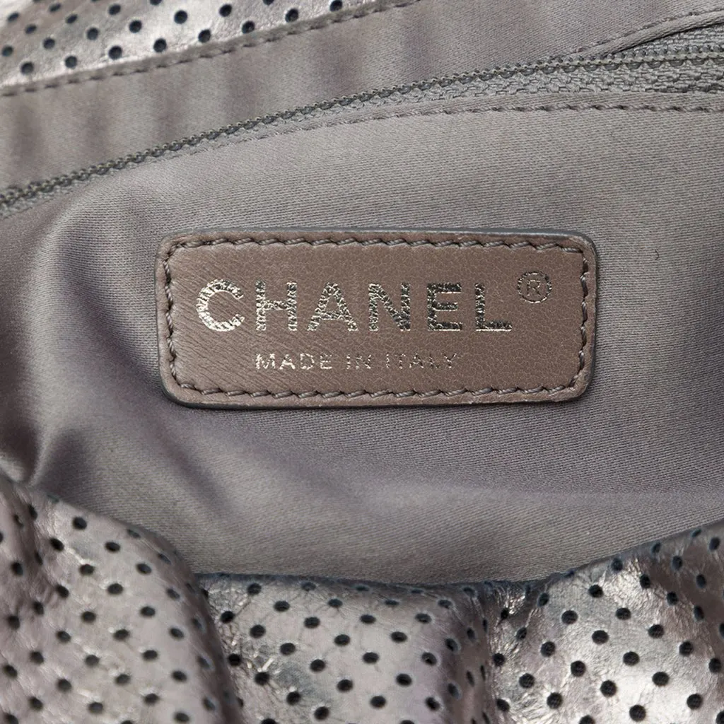 Chanel Metallic Perforated Calfskin Reissue 2.55 Drill Accordion Flap Silver Leather Very good - Box View
