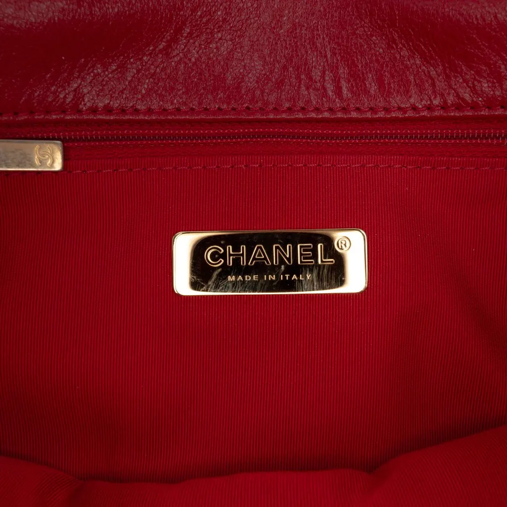 Chanel Medium Lambskin 19 Flap Red Leather Very good - Box View