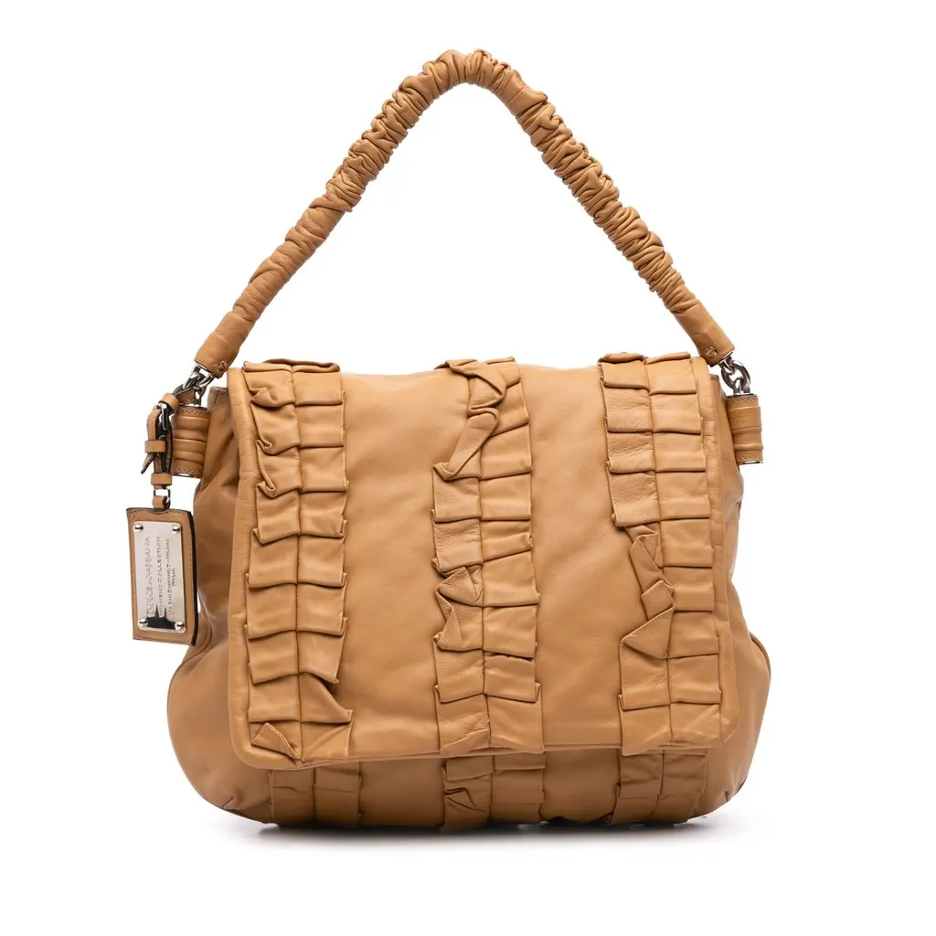 Dolce & Gabbana Leather Miss Lexington Hobo Brown Leather Good - Front View